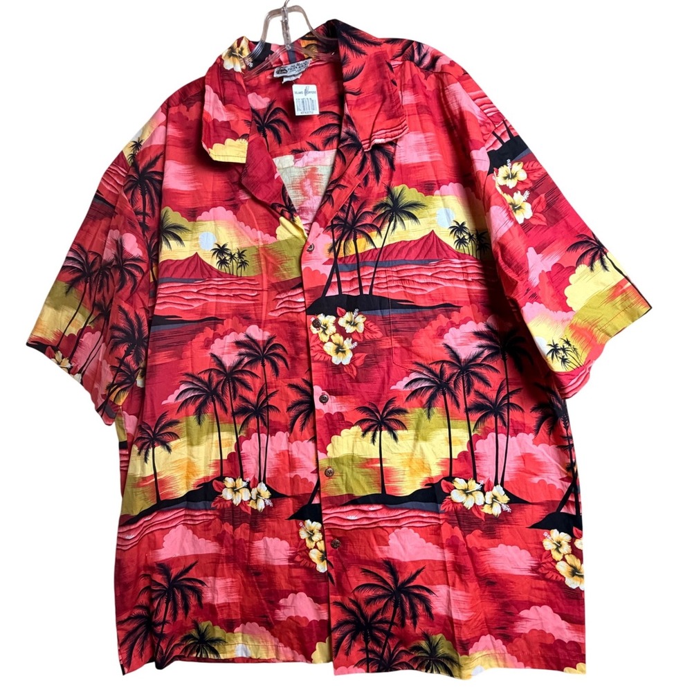 Aloha Republic Made in Hawaii Hawaiian Shirt‎ 2XL NWT Tropical Camp